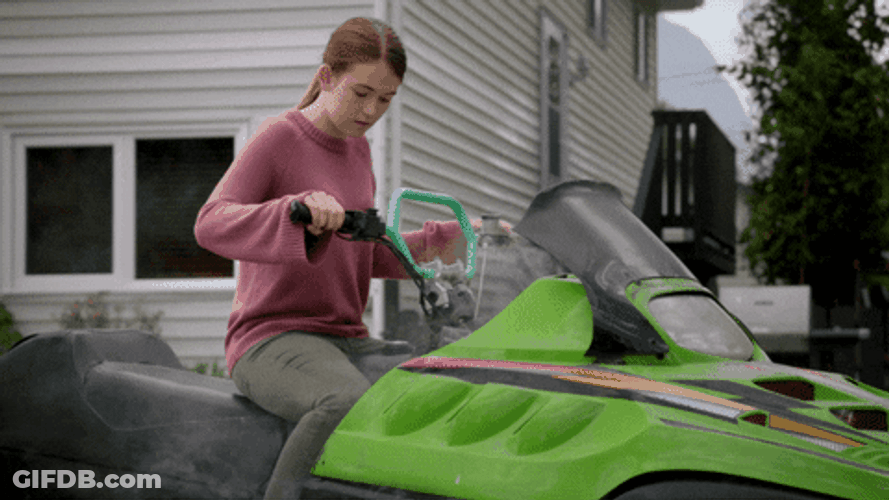 The Detour Delilah Parker Warming Up Snowmobile GIF