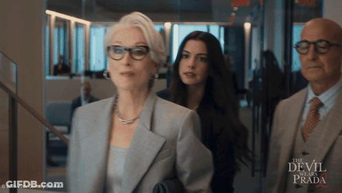 The Devil Wears Prada Poster With Three People GIF