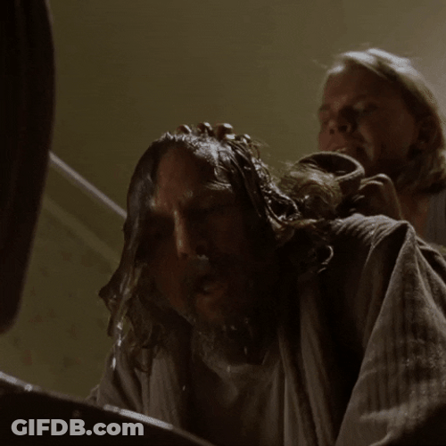 The Dude Getting Wet With Toilet Water GIF