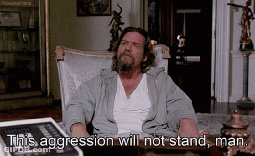 The Dude This Aggression Will Not Stand Man GIF