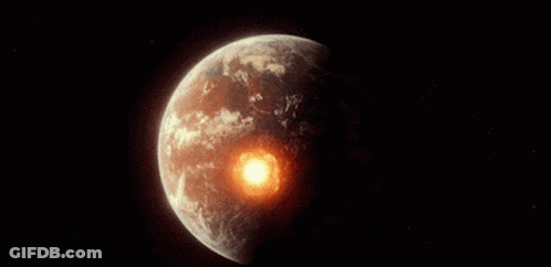 The Earth Is Being Destroyed By A Massive Explosion In Space GIF