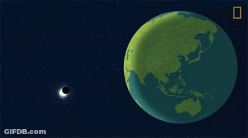The Earth Is Shown With A Black Hole In The Sky GIF
