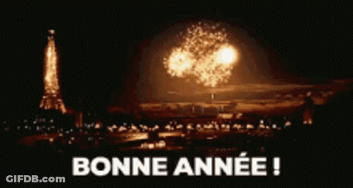 Eiffel Tower Fireworks With Bonne Annee GIF