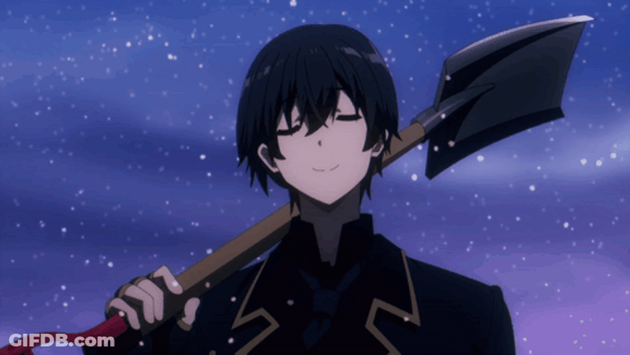 The Eminence In Shadow Cid Kagenou Holding Shovel GIF