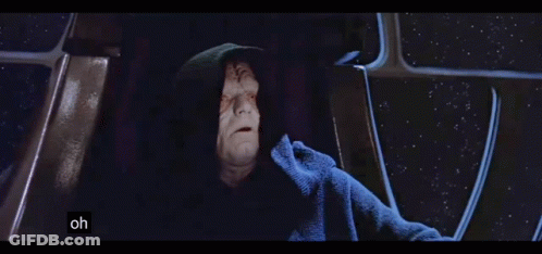 The Emperor From Star Wars Is Talking About The Deflector Shield Being Operational When Your Friends GIF