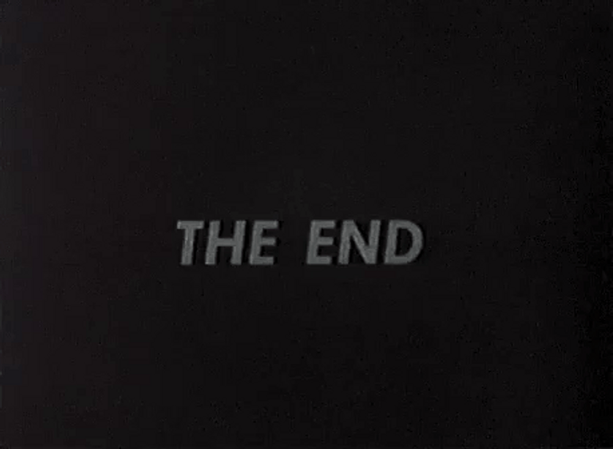The End Black And White GIF