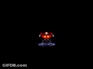The End Screen Of A Video Game With A Red Clown And The Word End . GIF