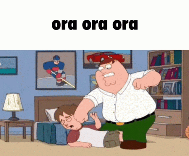 The Family Guy Peter Griffin Ora Ora Ora GIF