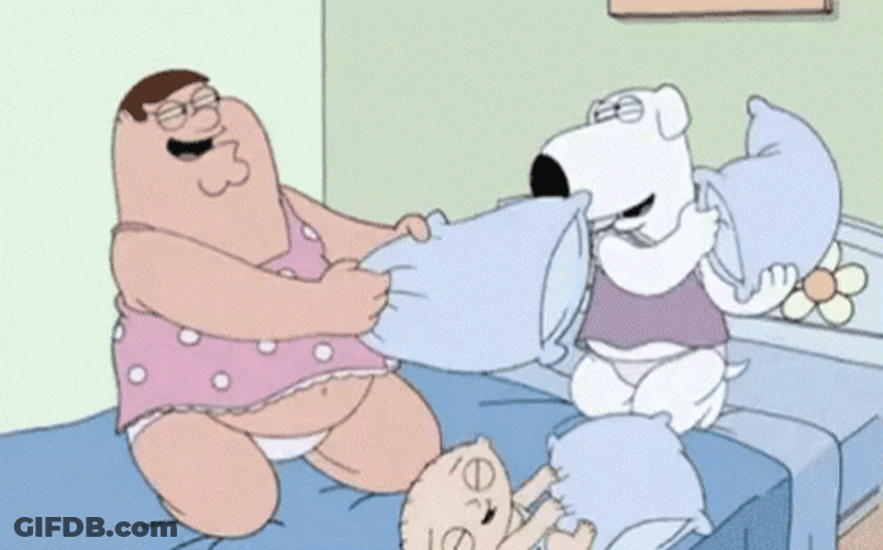 The Family Guy Pillow Fight GIF