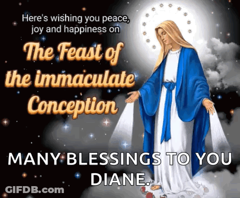 The Feast Of The Immaculate Conception Has Many Blessings To You GIF