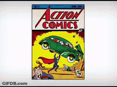 The First Issue Of Action Comics Was Published In June Of 1938 GIF