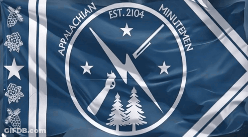 The Flag Of Appalachian Minutemen Is Blue And White GIF