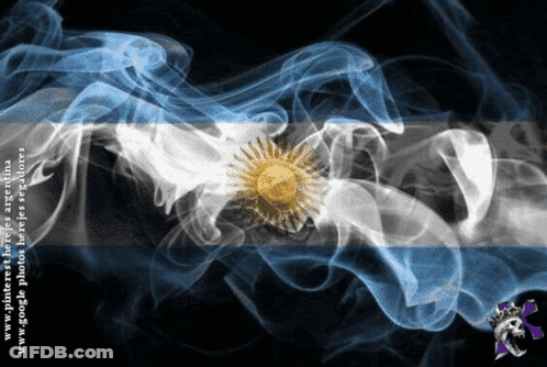 The Flag Of Argentina Is Made Of Smoke And Has A Sun In The Middle GIF