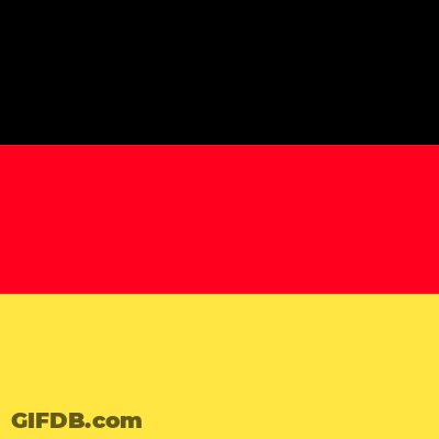 The Flag Of Germany Is Red , Black And Yellow And Has A Black Background . GIF