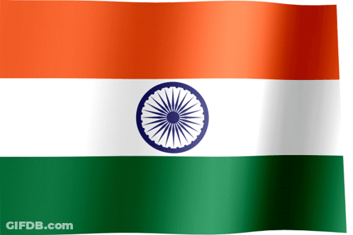 The Flag Of India Is Orange White And Green With A Blue Circle In The Middle GIF