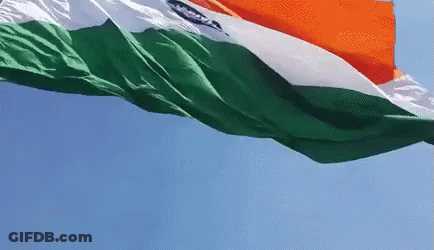 The Flag Of India Is Waving In The Wind GIF
