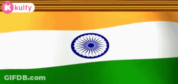 The Flag Of India Is Waving In The Wind With A K Kulfy Logo In The Corner GIF
