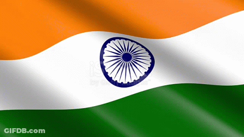 The Flag Of India Is Waving In The Wind With A White Background GIF