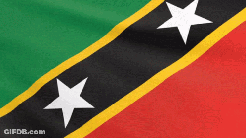 The Flag Of Saint Vincent And The Grenadines Has Two White Stars GIF