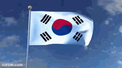 The Flag Of South Korea Is Flying In The Wind GIF