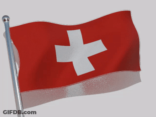 The Flag Of Switzerland Has A White Cross On It GIF