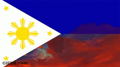 The Flag Of The Philippines Has A Yellow Sun And Three Stars On It GIF