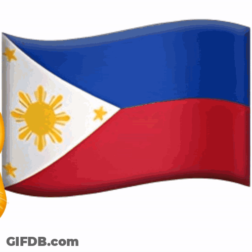 The Flag Of The Philippines Is Waving In The Wind On A White Background GIF