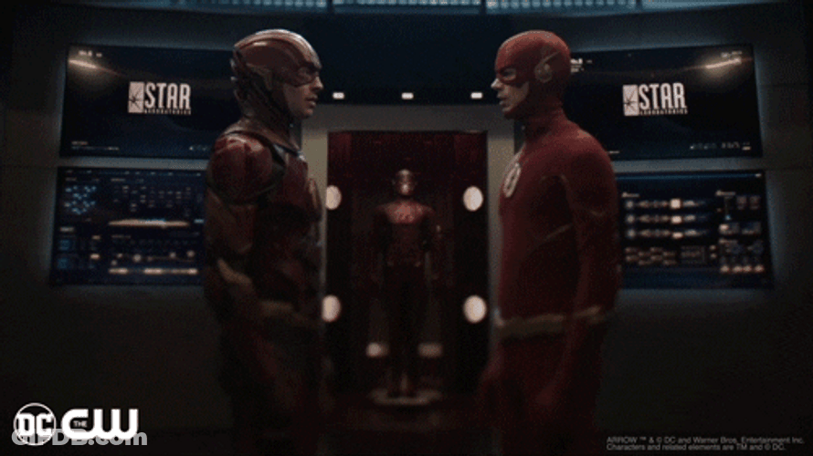 The Flash Shakes Hands GIF