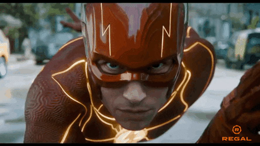 The Flash Staring Closer GIF