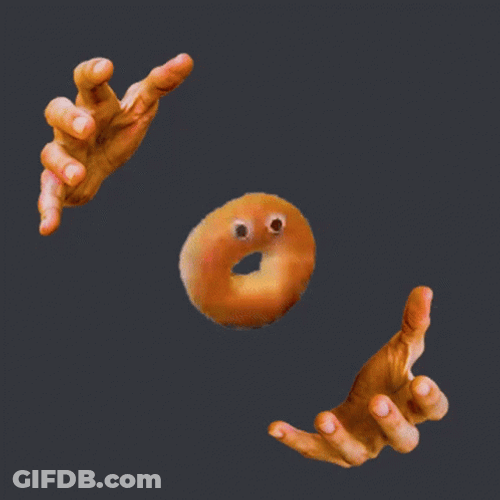 The Floating Yummy Bagel GIF