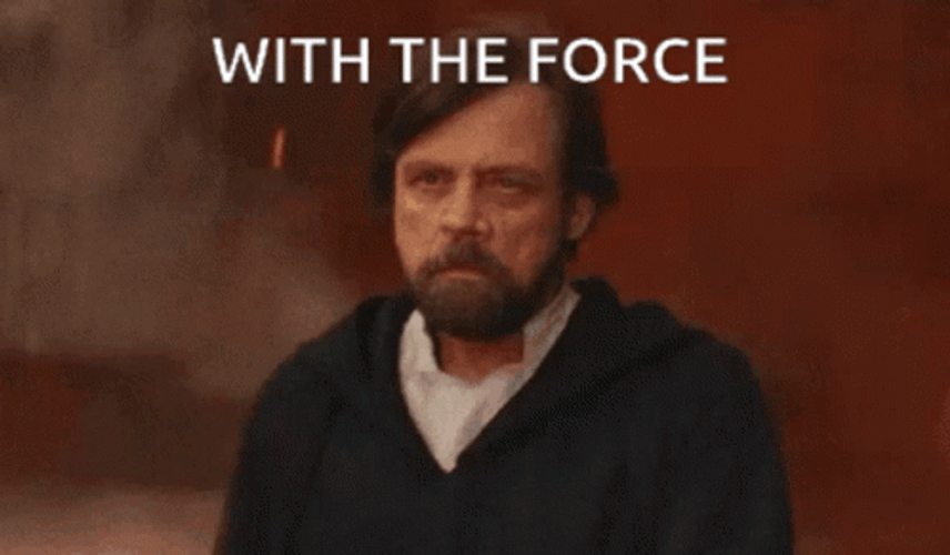 The Force Is Strong With This One Skywalker Shoulder Brush GIF
