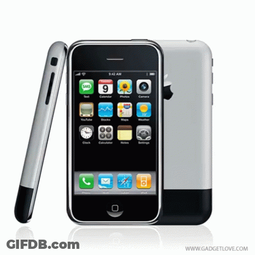 The Front And Back Of An Apple Iphone Displaying The Time As 9:42 Am GIF