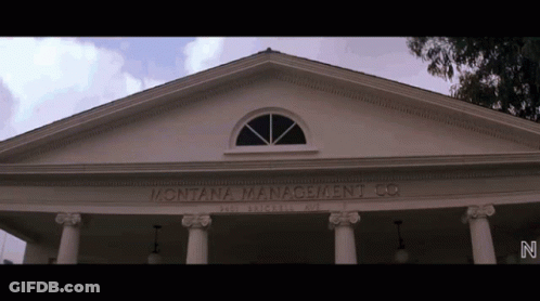 The Front Of A Building That Says Montana Management Co. On It GIF