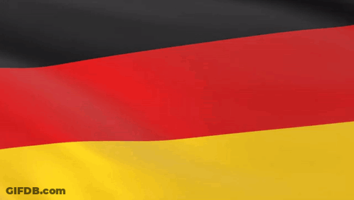 The German Flag Is Waving In The Wind In A Close Up . GIF