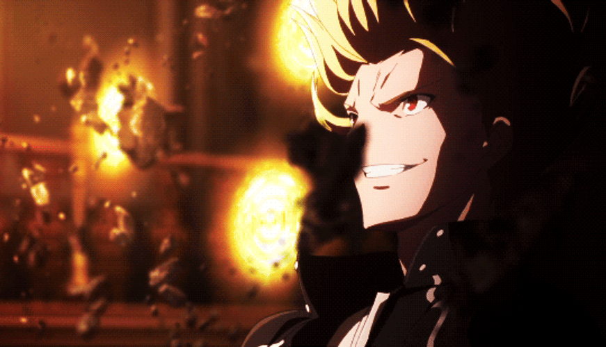 The Gilgamesh Red Eye Stare GIF