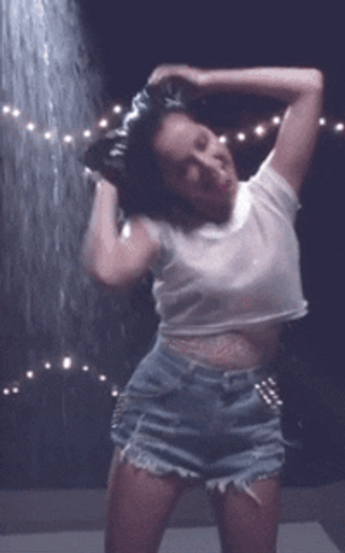 The Girl Dancing With Wet Tshirt On GIF