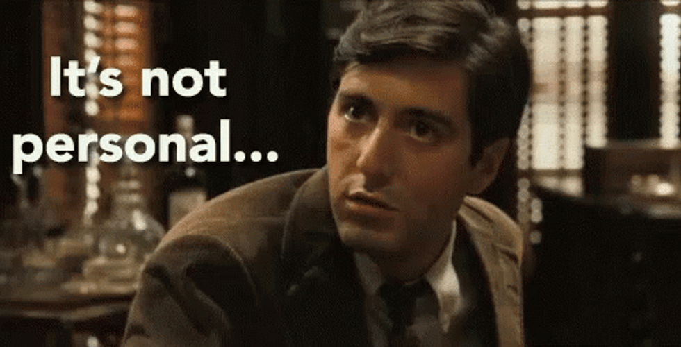 The Godfather Michael Corleone Not Personal GIF