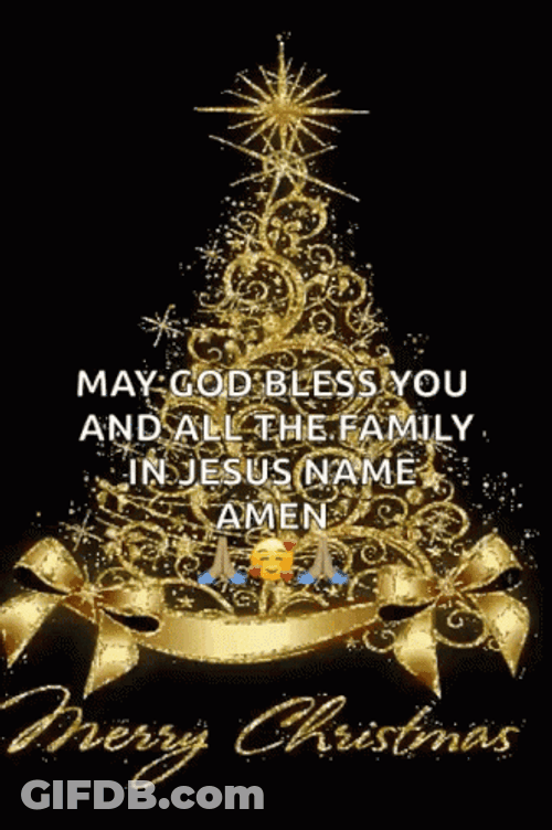 The Gold Christmas Tree Christmas Blessings GIF
