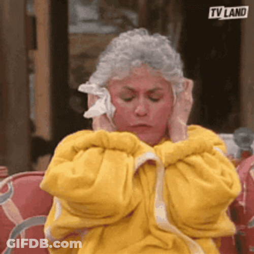 The Golden Girls Dorothy Blocking Her Ears GIF