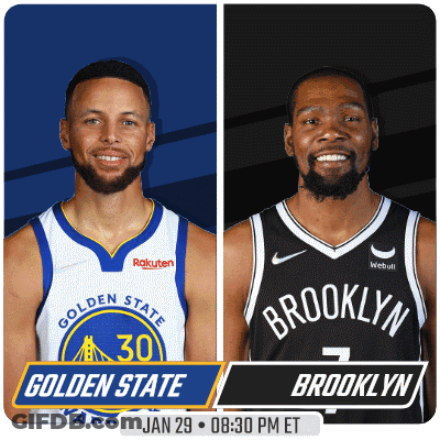 The Golden State Warriors And Brooklyn Nets Are Playing On January 29 GIF