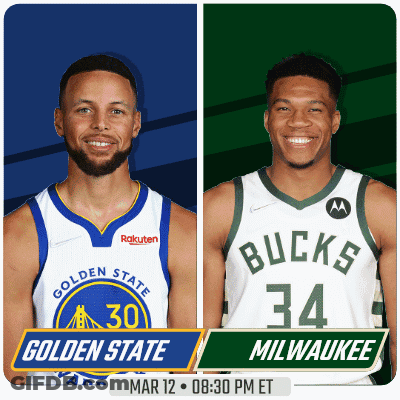 The Golden State Warriors And The Milwaukee Bucks Are Playing Basketball GIF