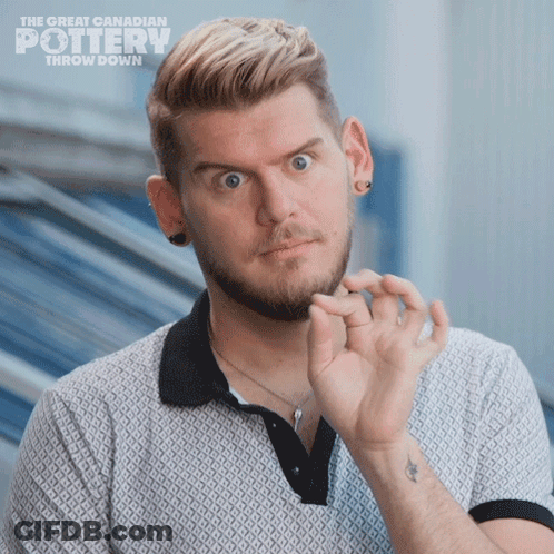 The Great Canadian Pottery Throw Down Shows A Man Making A Face GIF