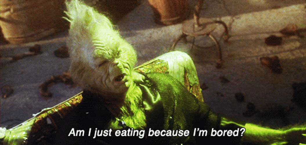 The Grinch Eating Bored GIF