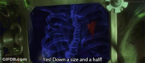 The Grinch From The Movie The Grinch Is Holding A Picture Frame And Says `` Yes ! Down A Size And A Half ! '' GIF