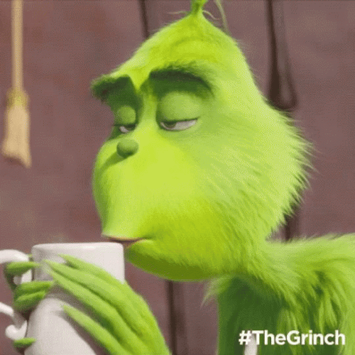 The Grinch Tired Coffee GIF