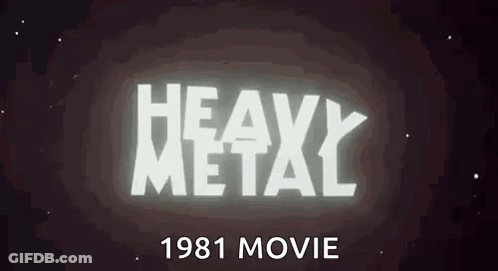 The Heavy Metal 1981 Movie Logo Is Glowing In The Dark GIF