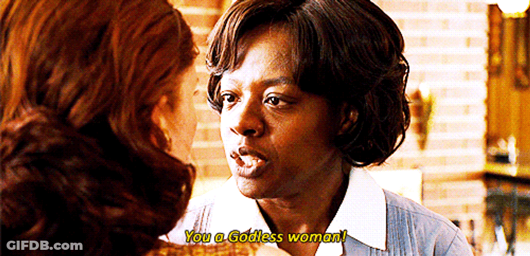 The Help Viola Davis You A Godless Woman GIF