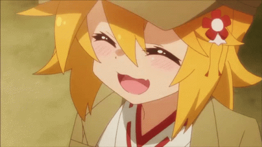The Helpful Fox Senko-San Anime Laughing GIF
