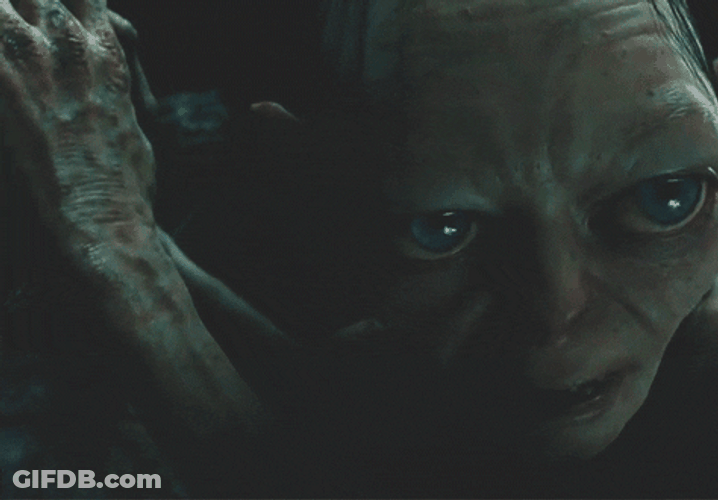 The Hobbit Smeagol Seriously Talking GIF