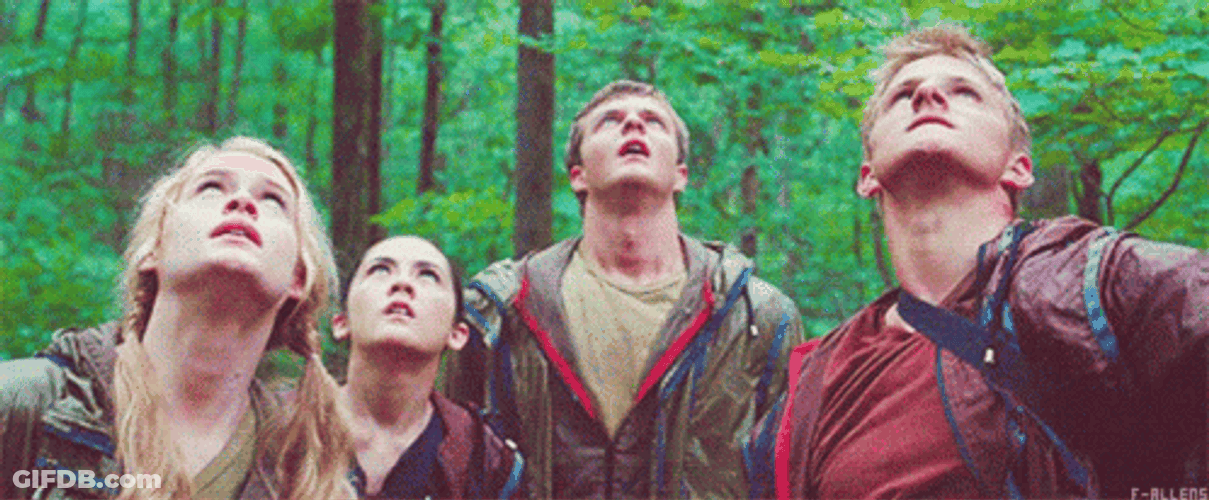 The Hunger Games Glimmer Looking Up GIF